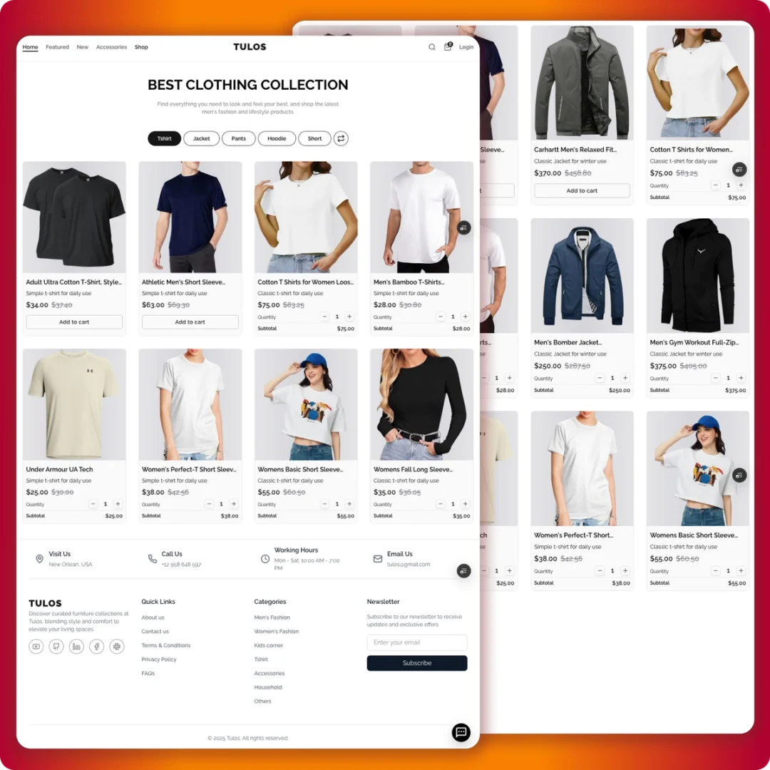 Tulos Ecommerce Website project screenshot