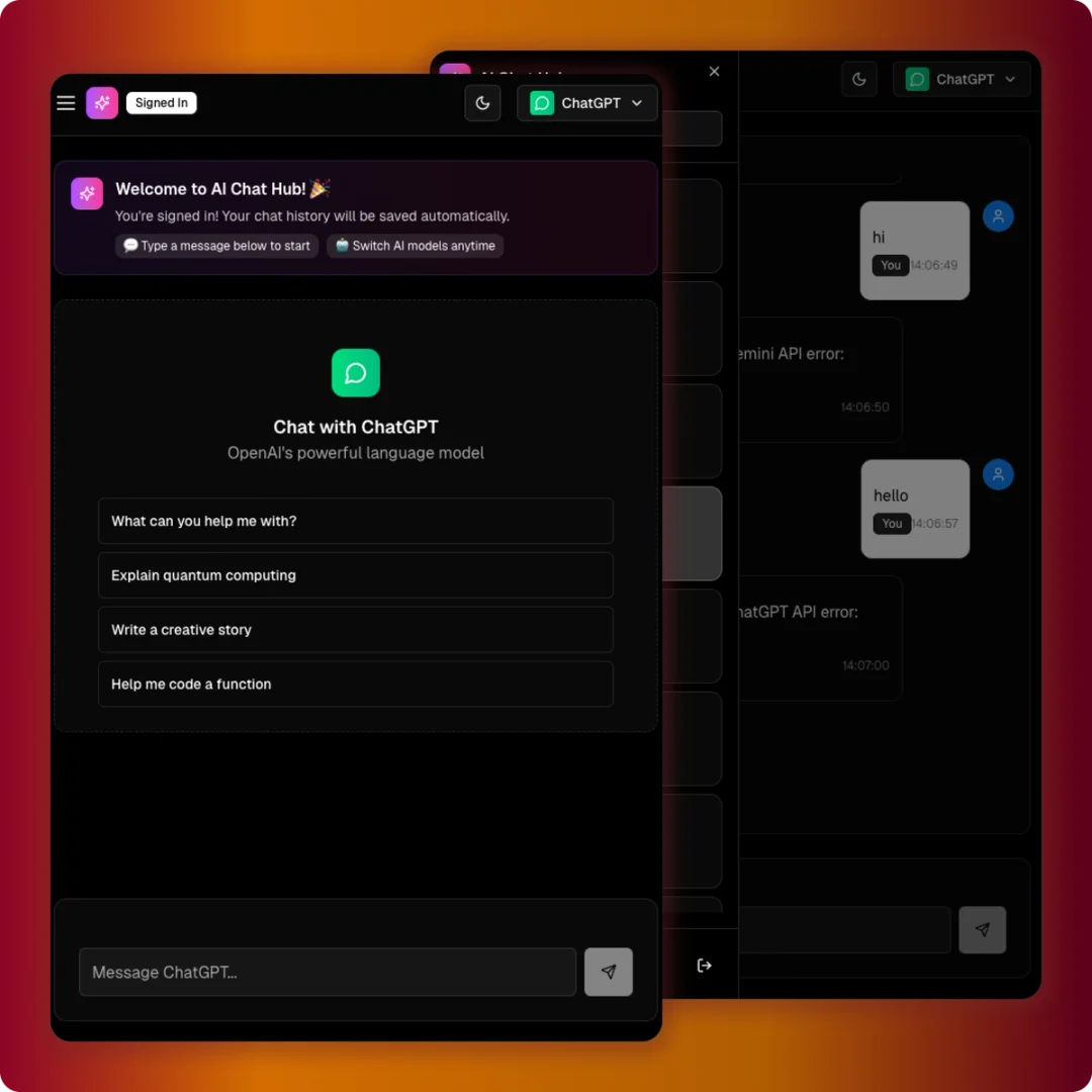 Multi-AI Chat Platform - ChatGPT, Grok, Claude, Gemini in One App project screenshot