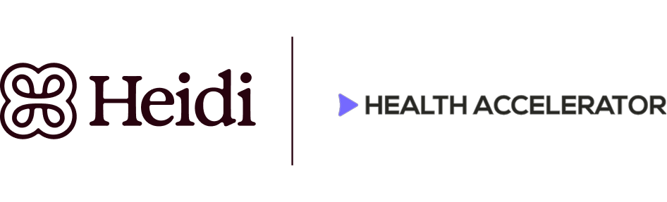 Health Accelerator and Heidi logos