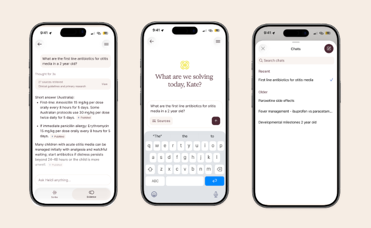 Heidi Evidence on mobile: instant AI clinical answers backed by trusted sources
