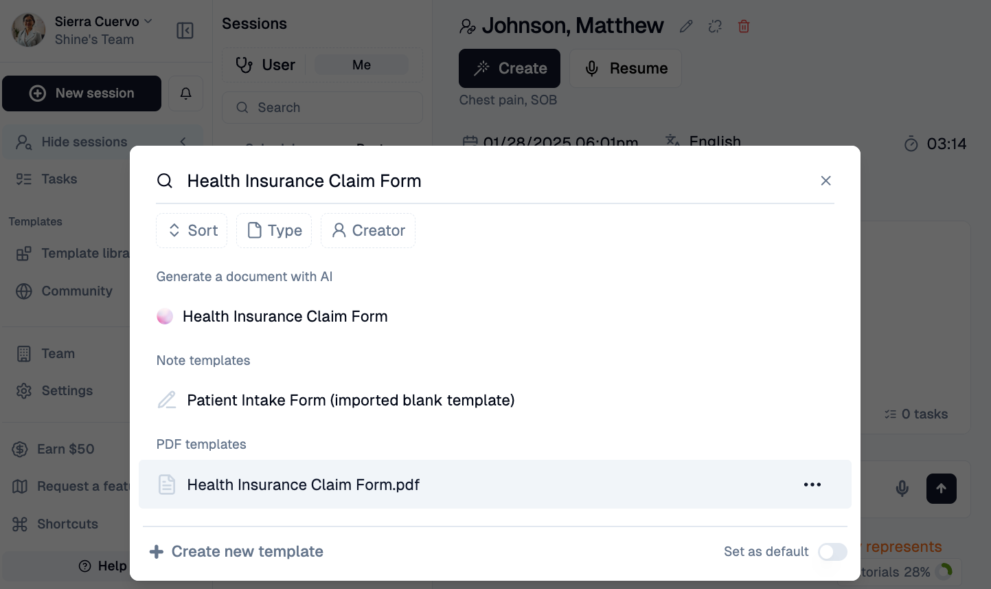 Health Insurance Claim Form