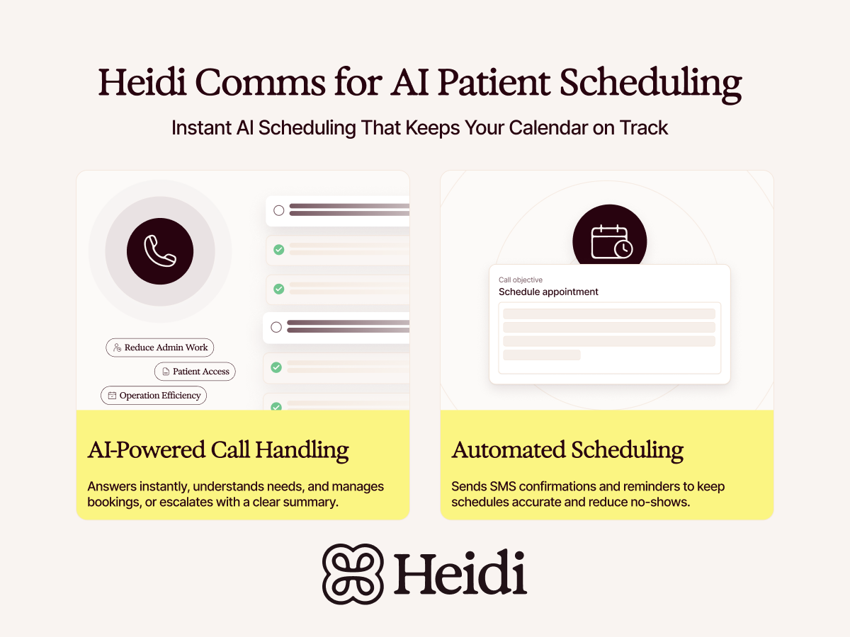 Smarter patient scheduling powered by Heidi 