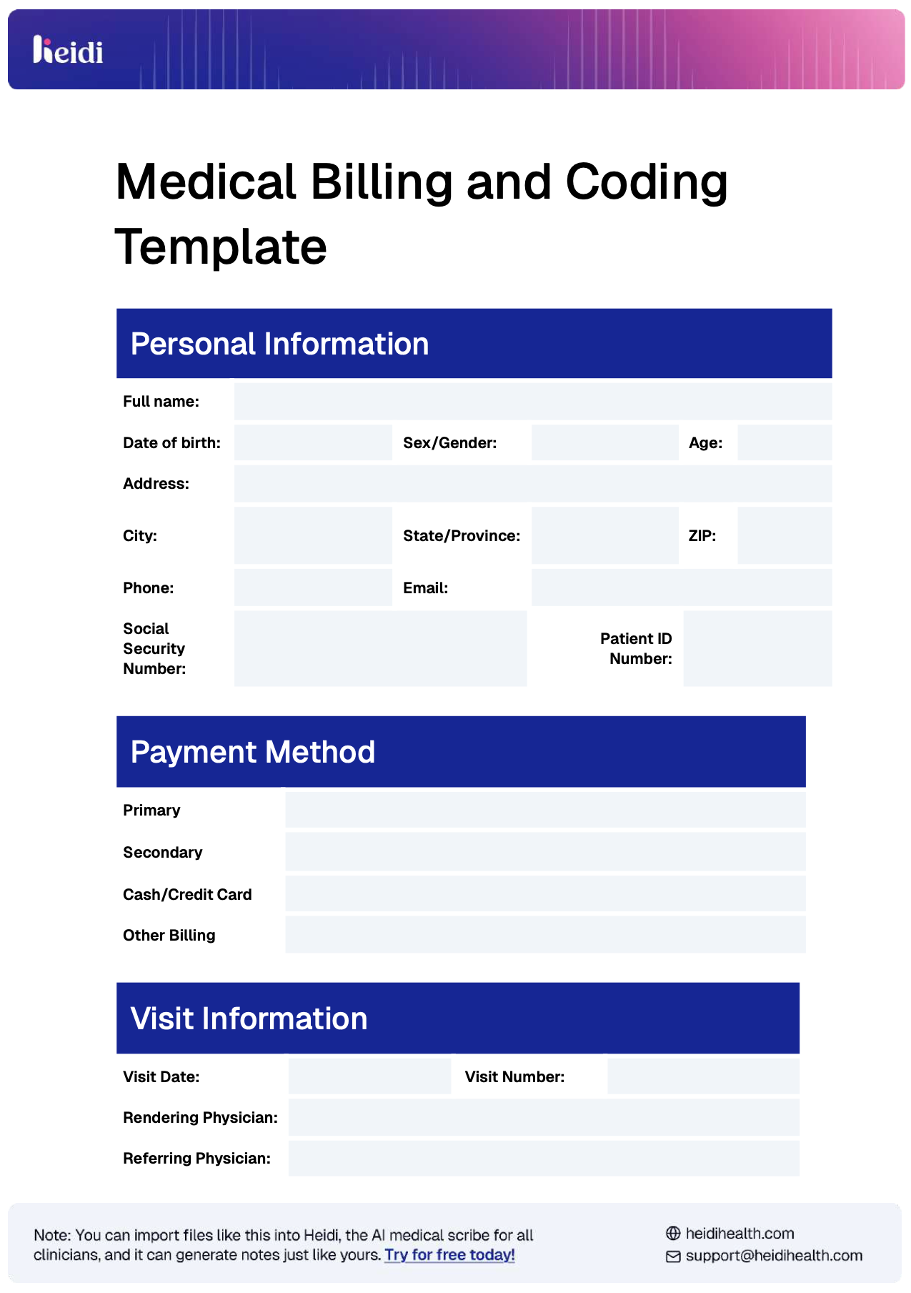 Medical Billing and Coding Template Example