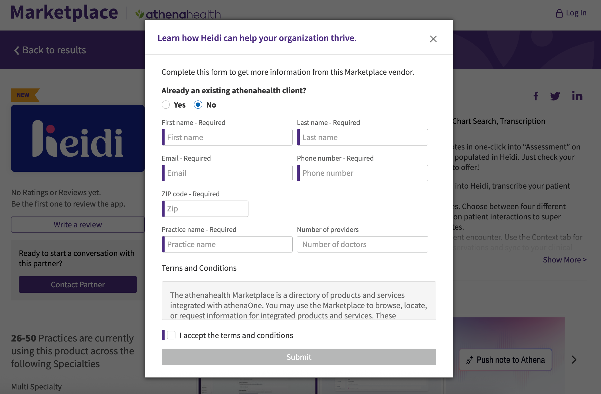 athenahealth integration with heidi health ai medical scribe
