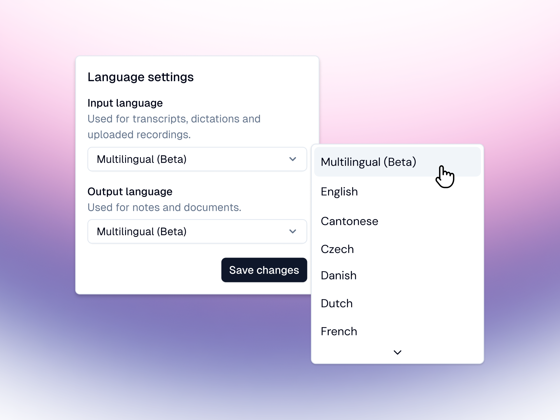 Mobile app, multilingual and snippets