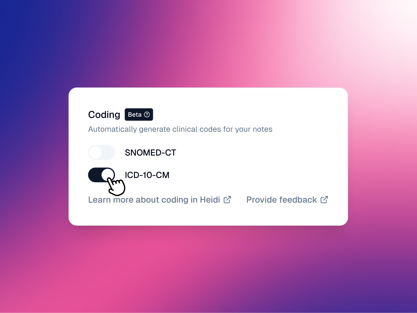 ICD-10 coding and more intelligent Context