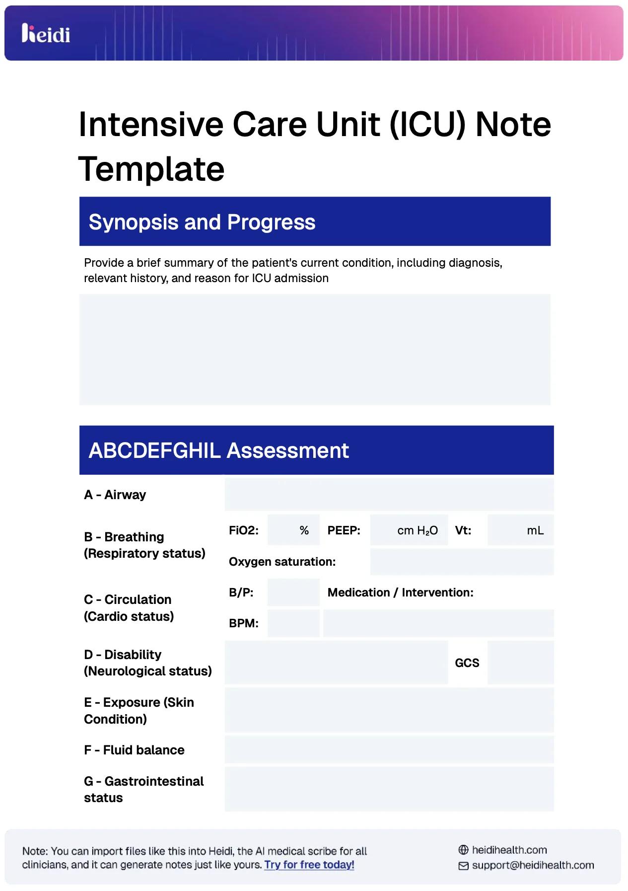 icu note template example