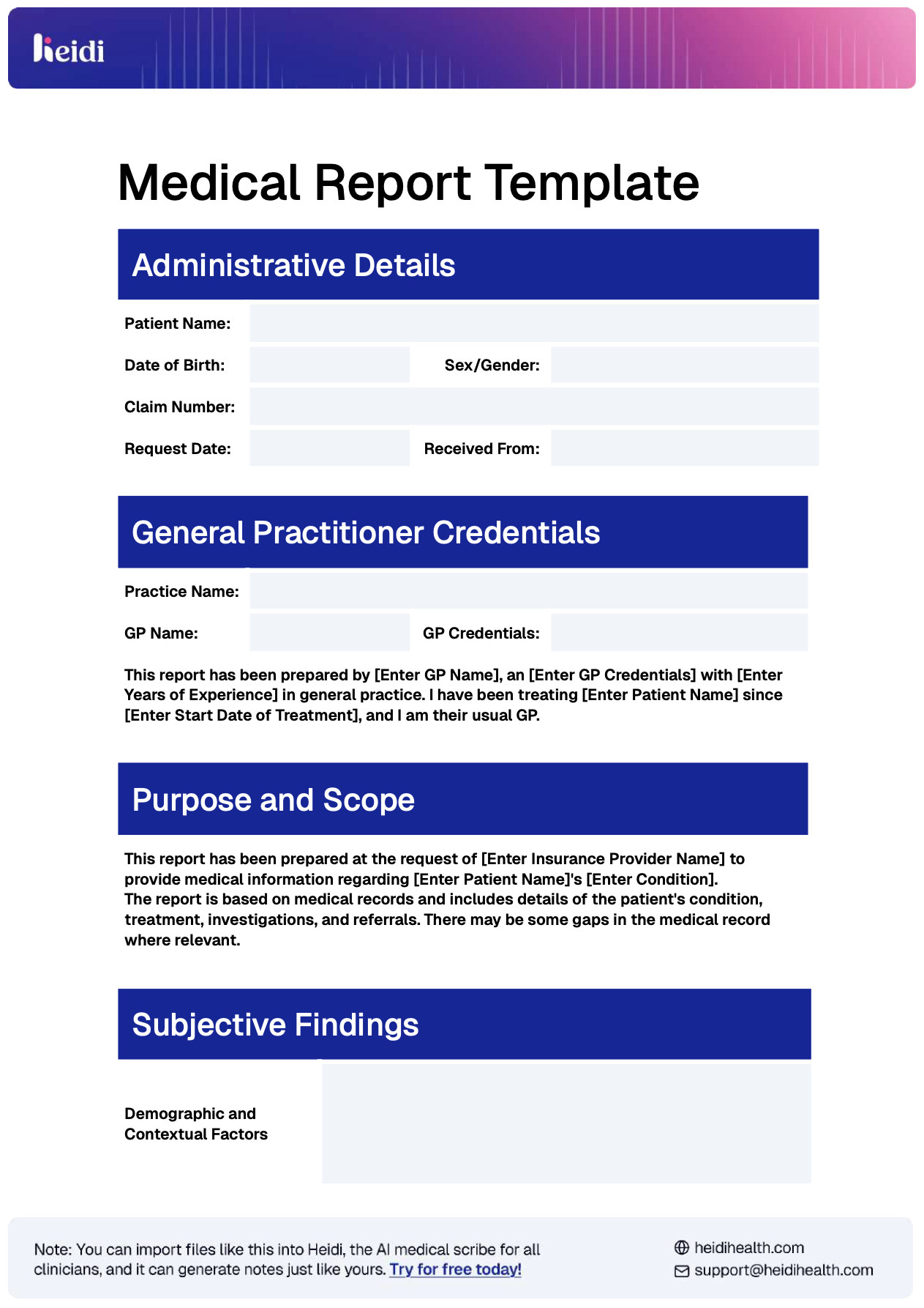 Medical Report Template