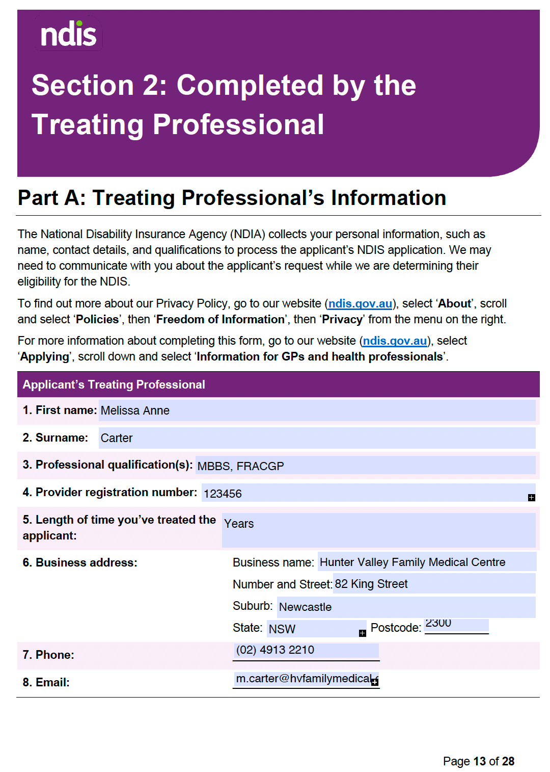 NDIS Application Form