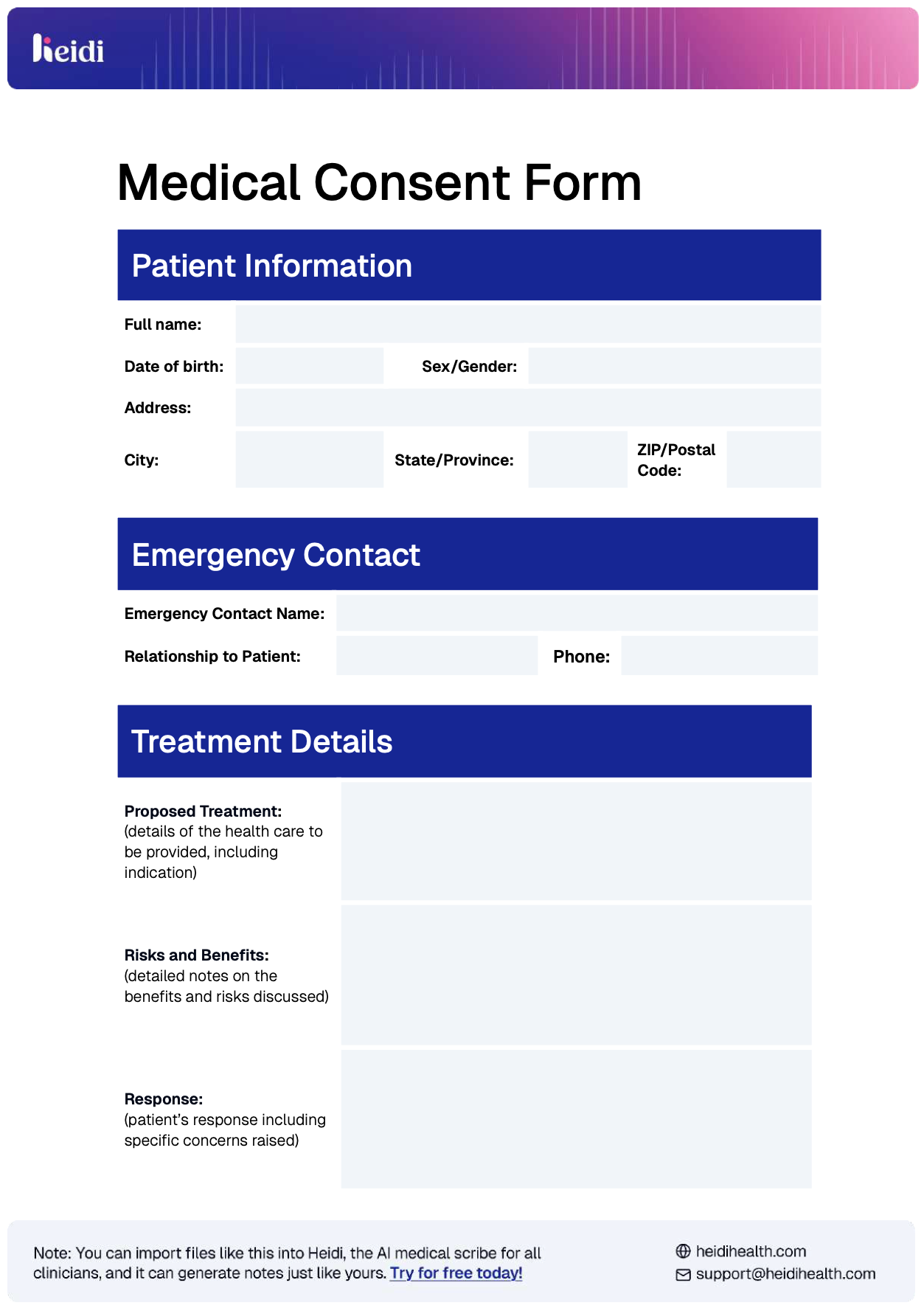 Medical Consent Form