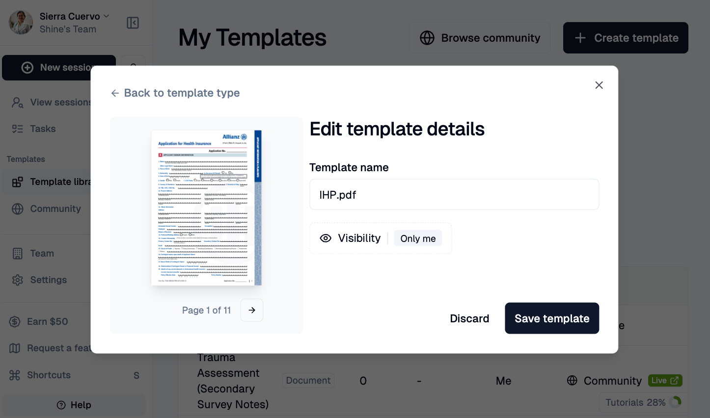 Health Insurance Claim Form