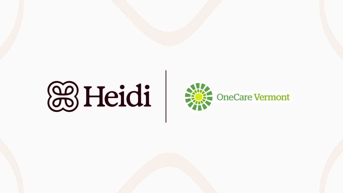 the heidi and onecare vermont logos are on a white background .