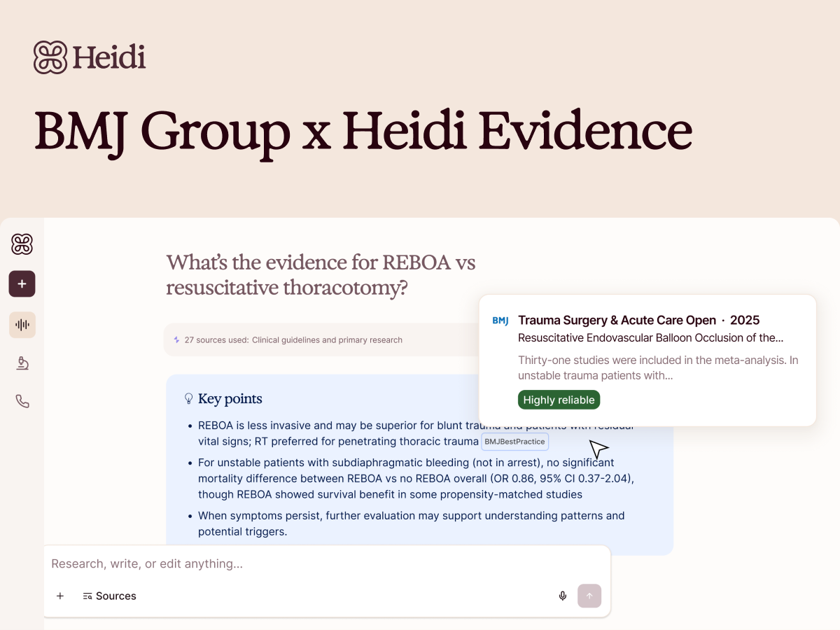 BMJ Group partners with Heidi for Evidence product launch