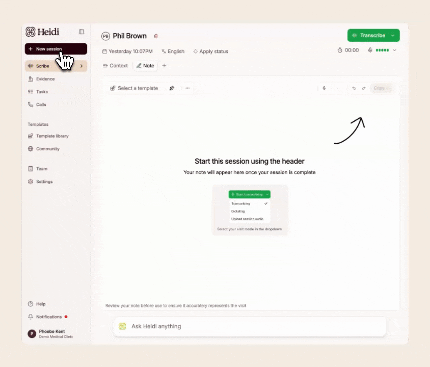 Automated linked patient sessions