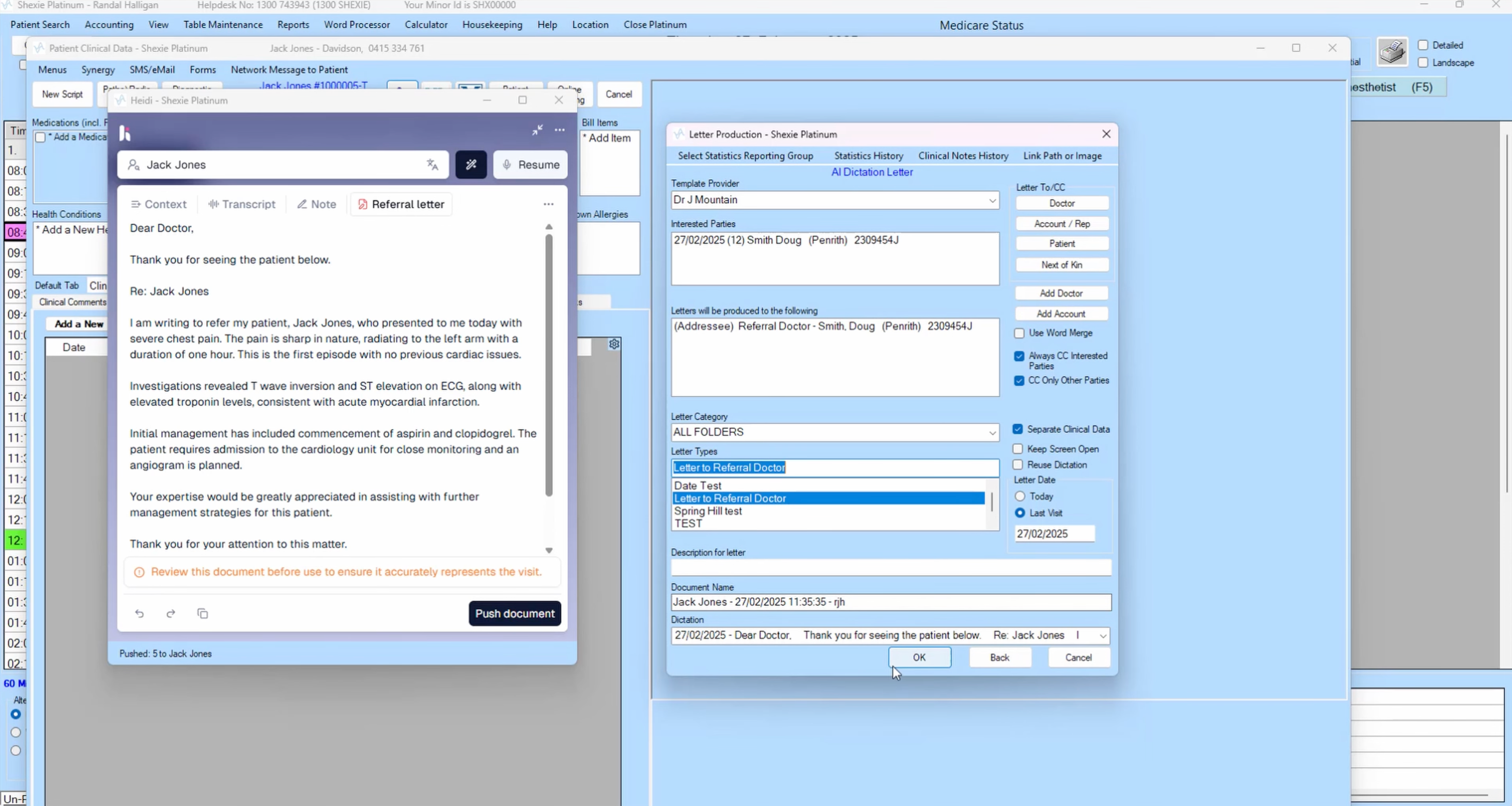 shexie integration with heidi health ai medical scribe