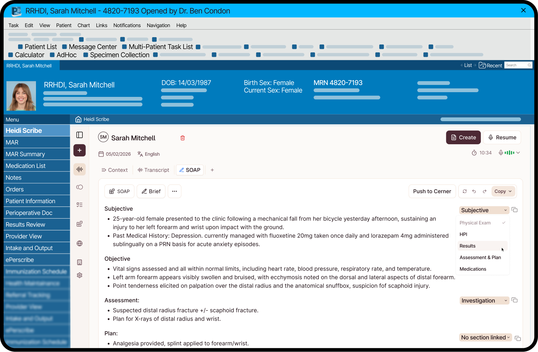 Heidi and Oracle Cerner integration