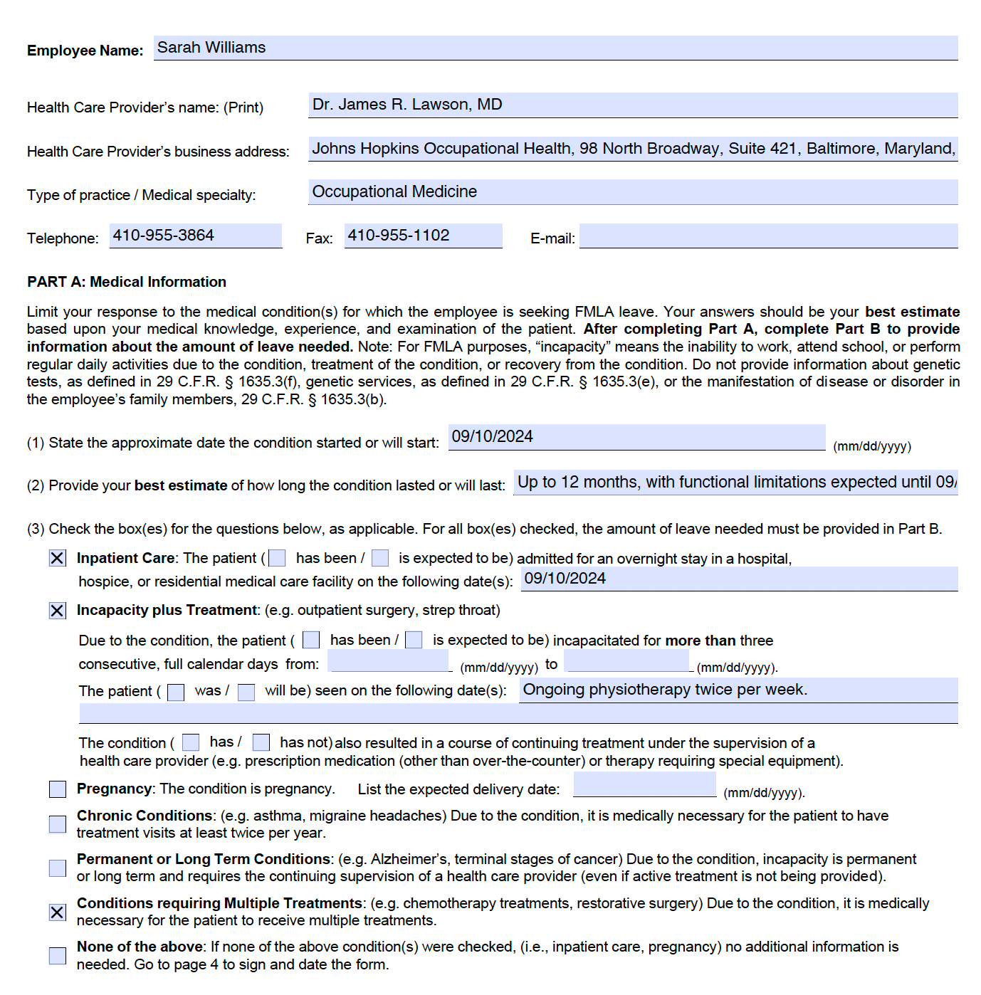 Medical Clearance Form