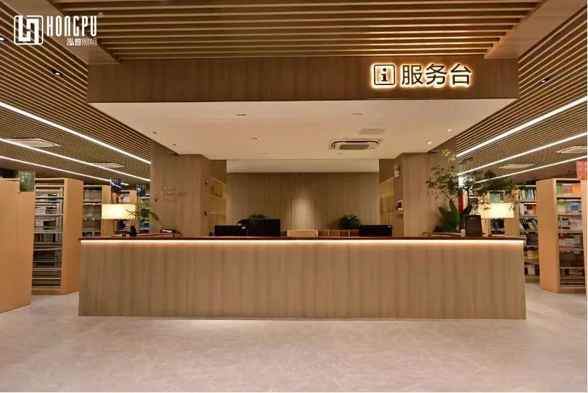 Library linear lighting interior