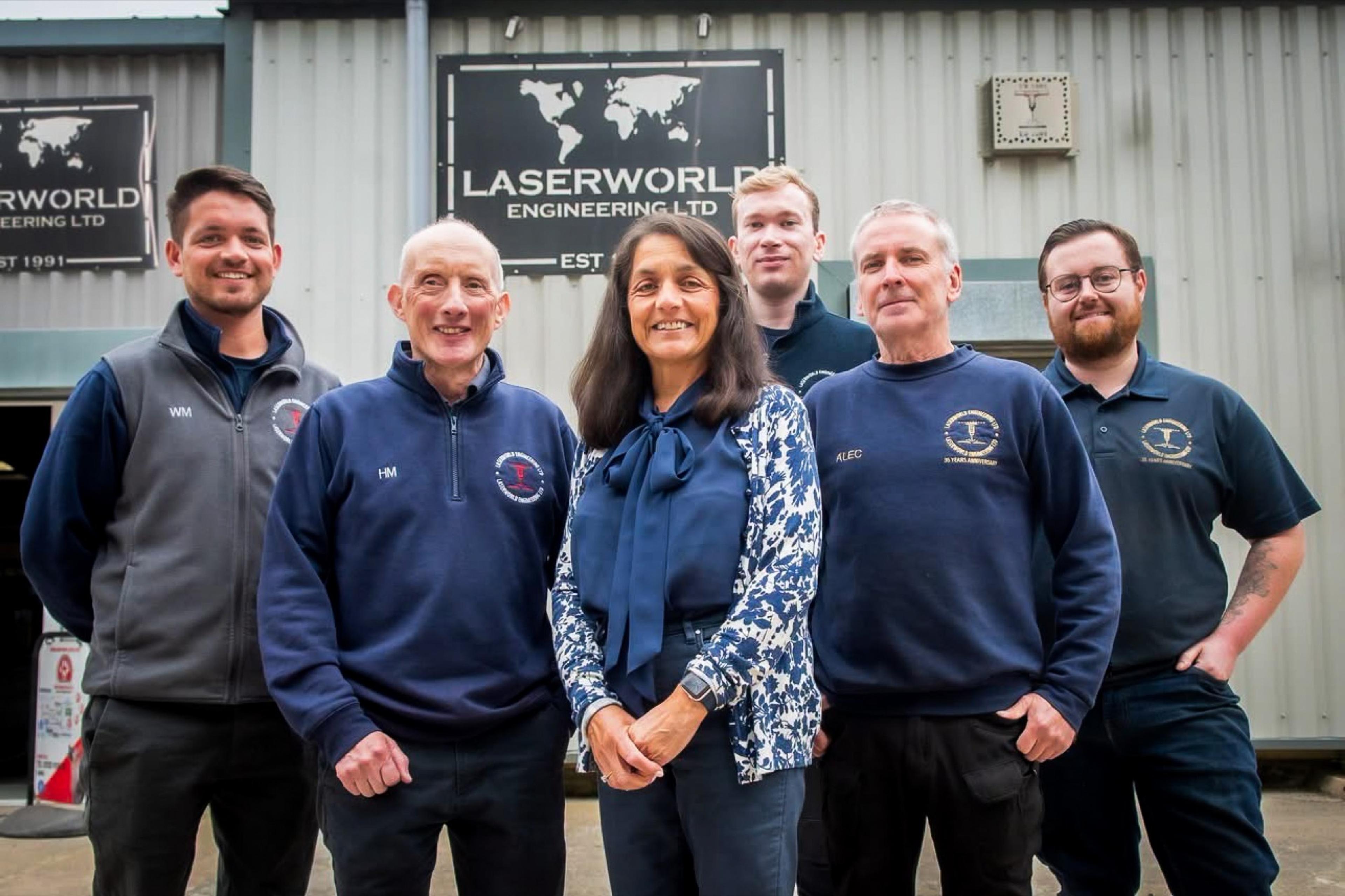 The Laserworld Engineering team outside the works