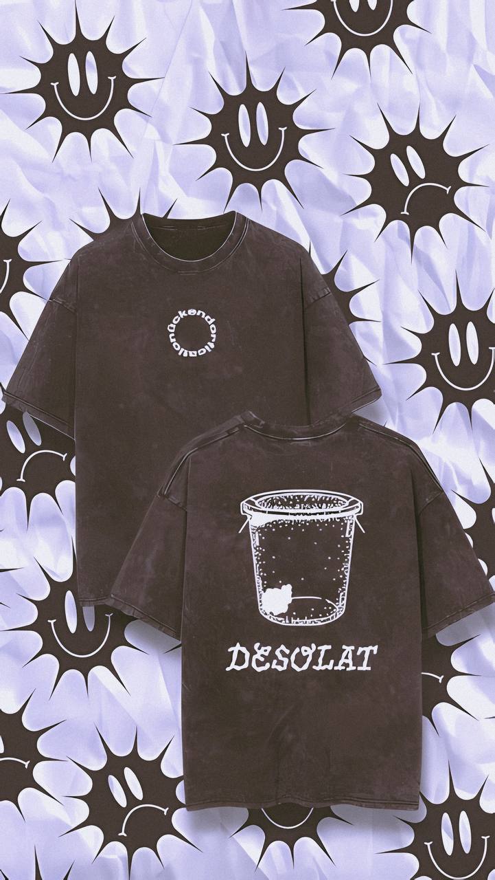 Black vintage shirt with front print "ückendorication" and backprint "weck glass" and "desolat" logo in white