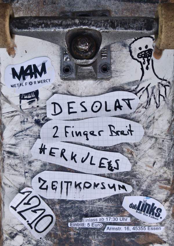 Flyer für das Konzert bei Metal for Mercy, Essen