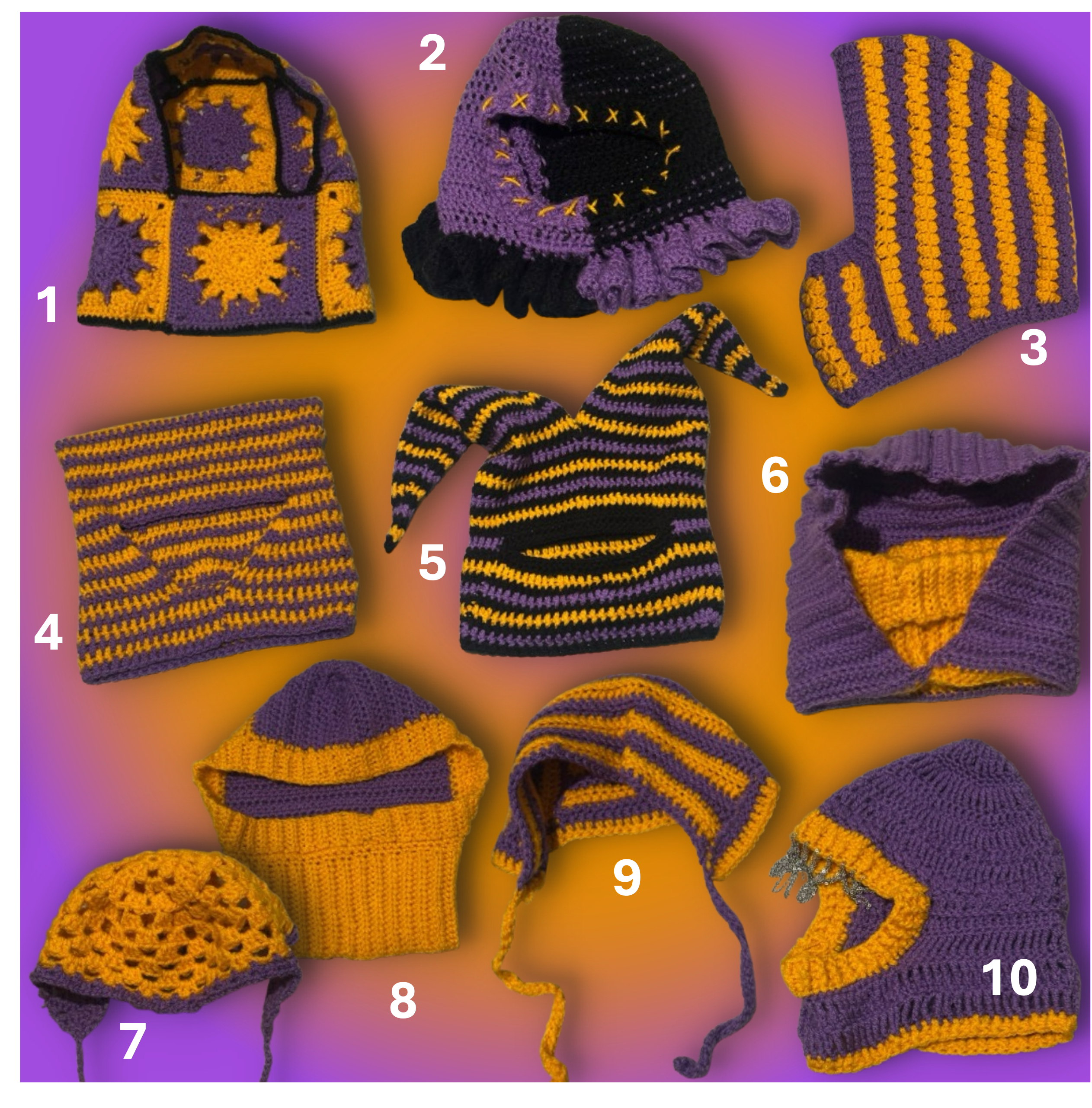Produktfotos der "desolat und müde" Balaclavas