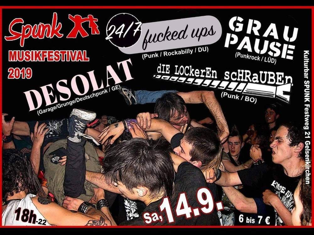 Flyer für das Konzert im Spunk Gelsenkirchen