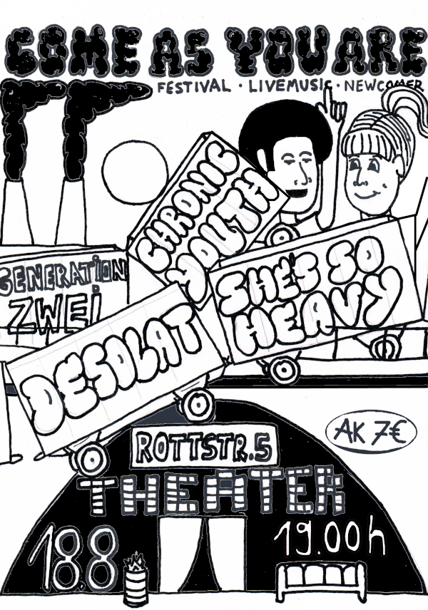 Flyer für das Konzert im Rottstr5Theater in Gelsenkirchen