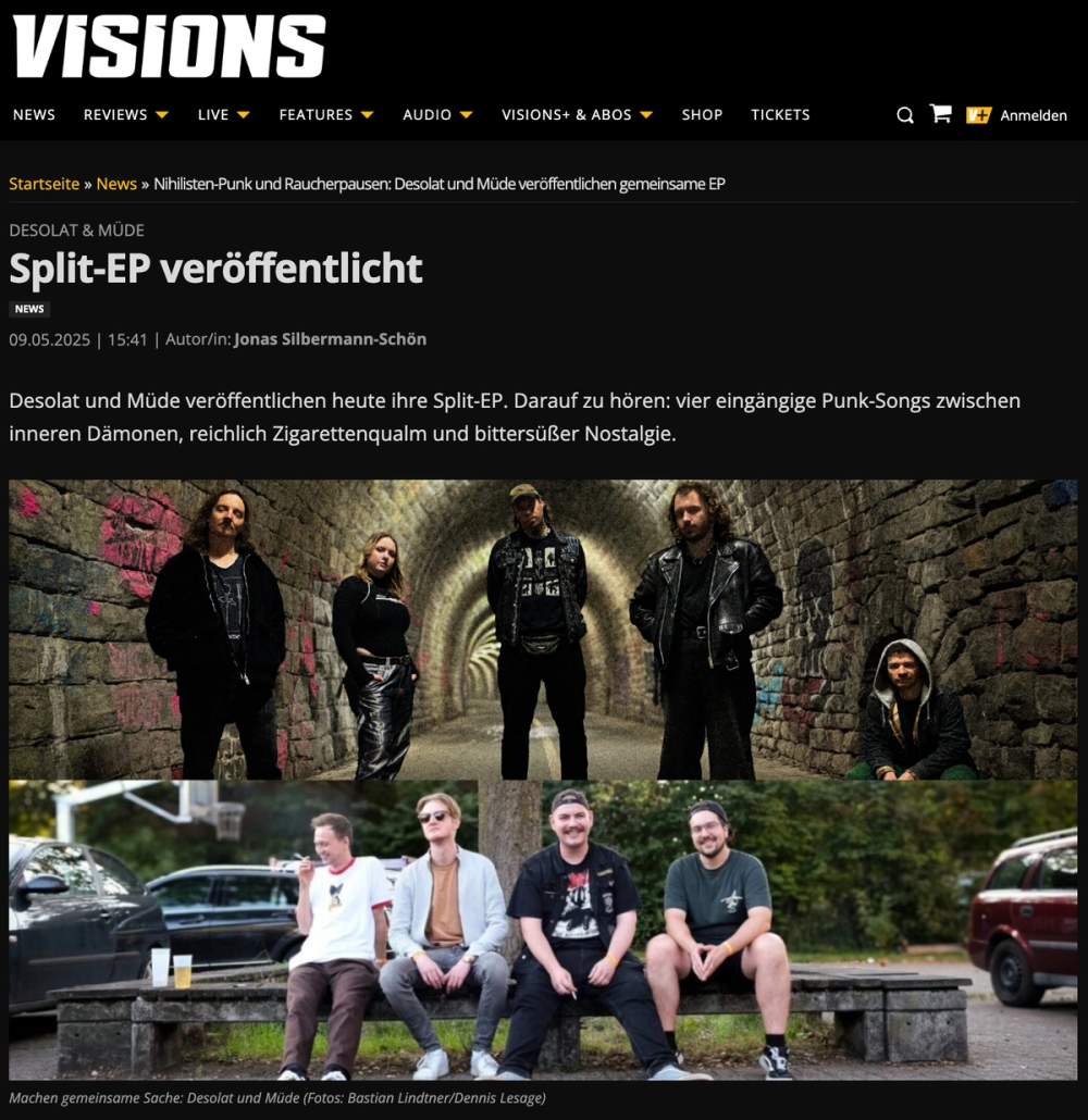 Screenshot der verlinkten Website