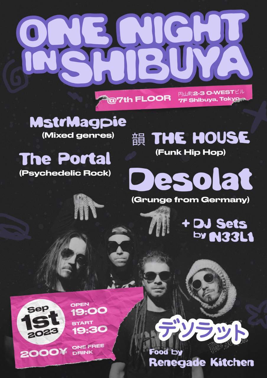 Flyer for show at 7th Floor Shibuya