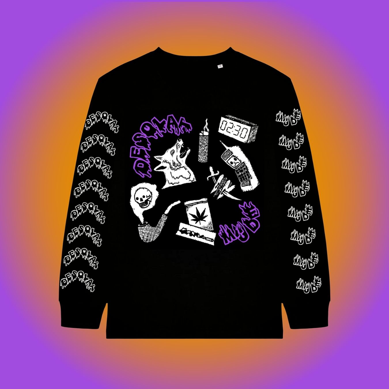 Produktfotos des "desolat und müde" Longsleeve