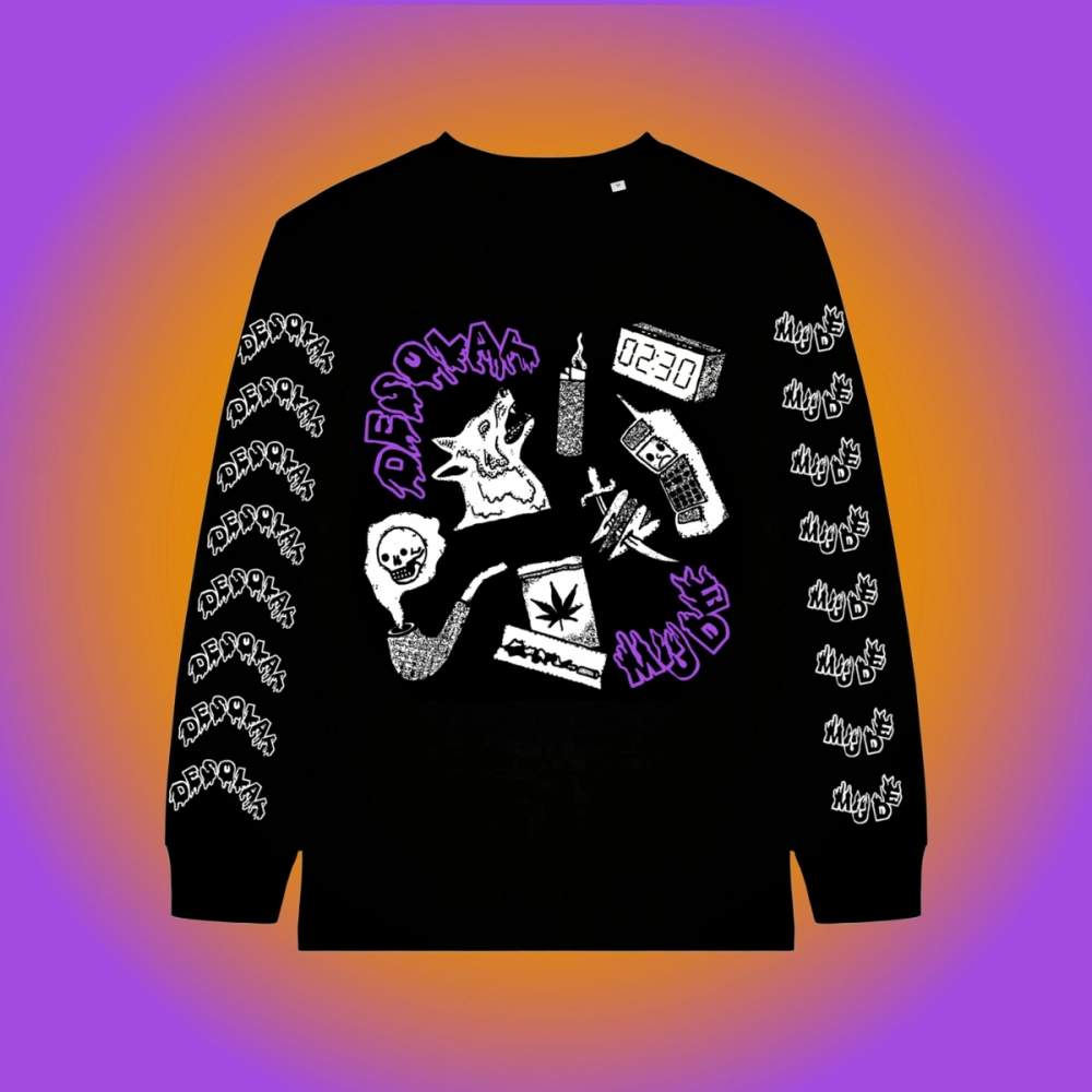 Produktfotos des "desolat und müde" Longsleeve