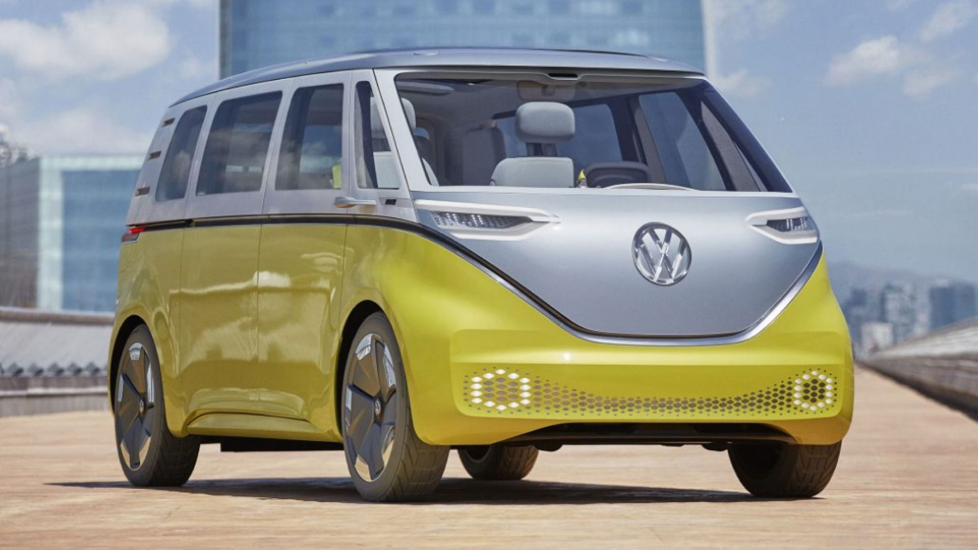 Electric cars by Volkswagen in vibrant colours