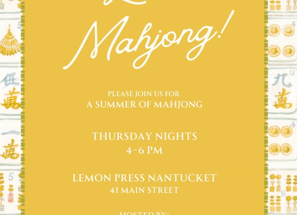 A Summer of Mahjong: Thursday Nights 4-6 PM - Great Point Properties, Nantucket