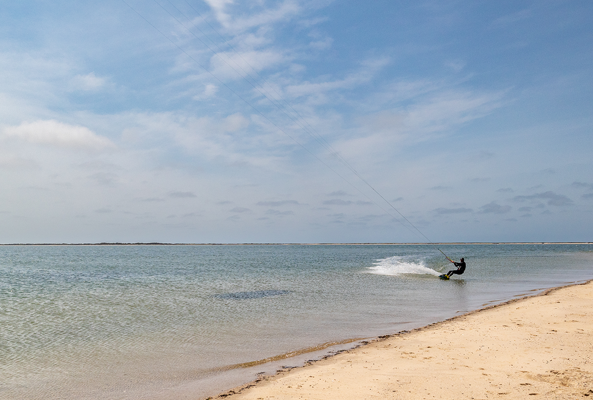 Pocomo Beach is the best spot on island for kitesurfing, tubing, efoiling, and more