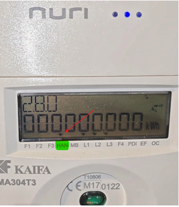 Pil som viser at HAN-port er åpnet