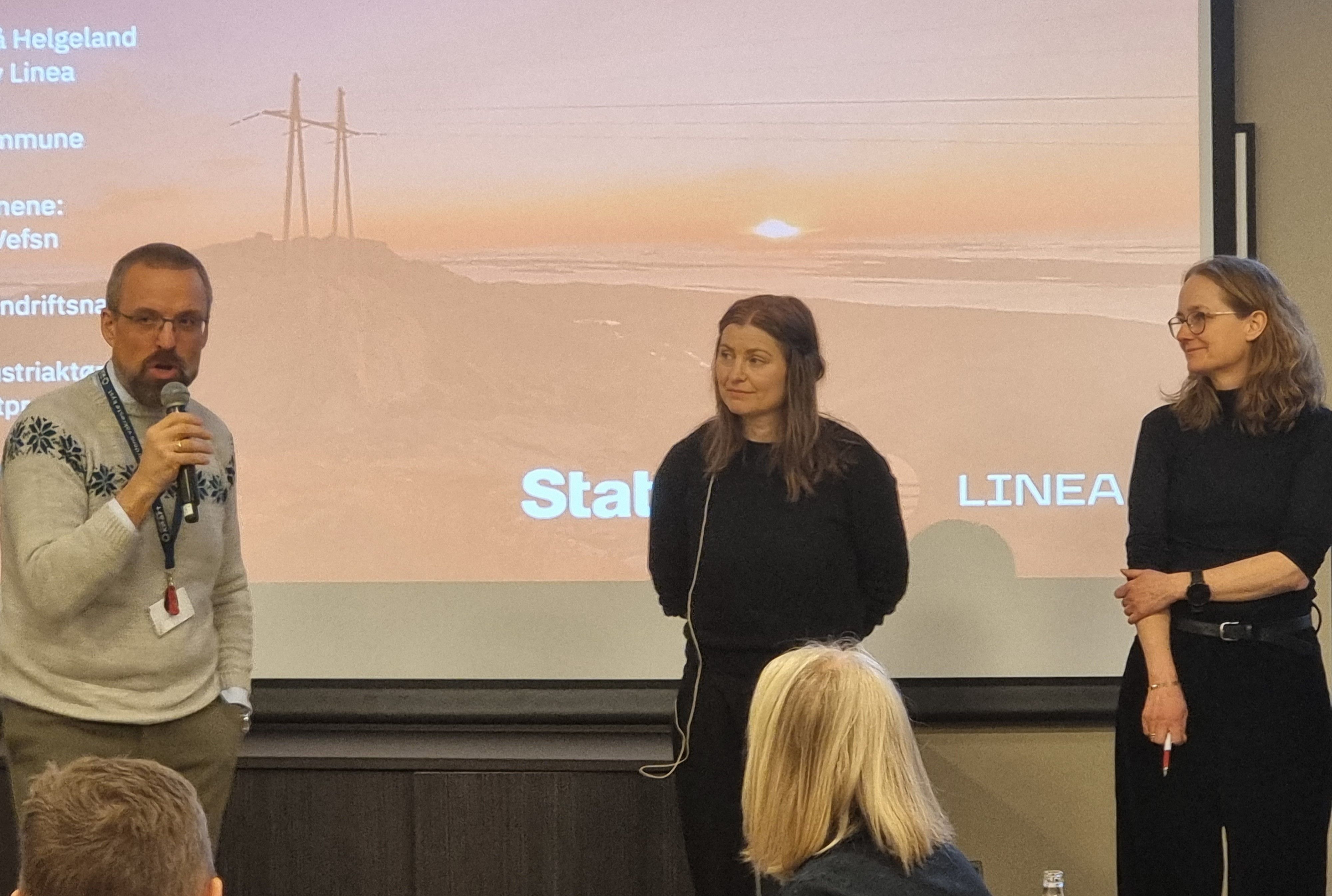 Møtedeltagere presenterer i møte om strømnett