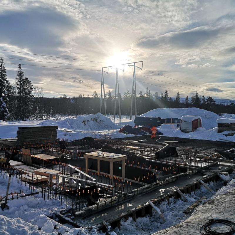 Nybygg hvor det støpes såle