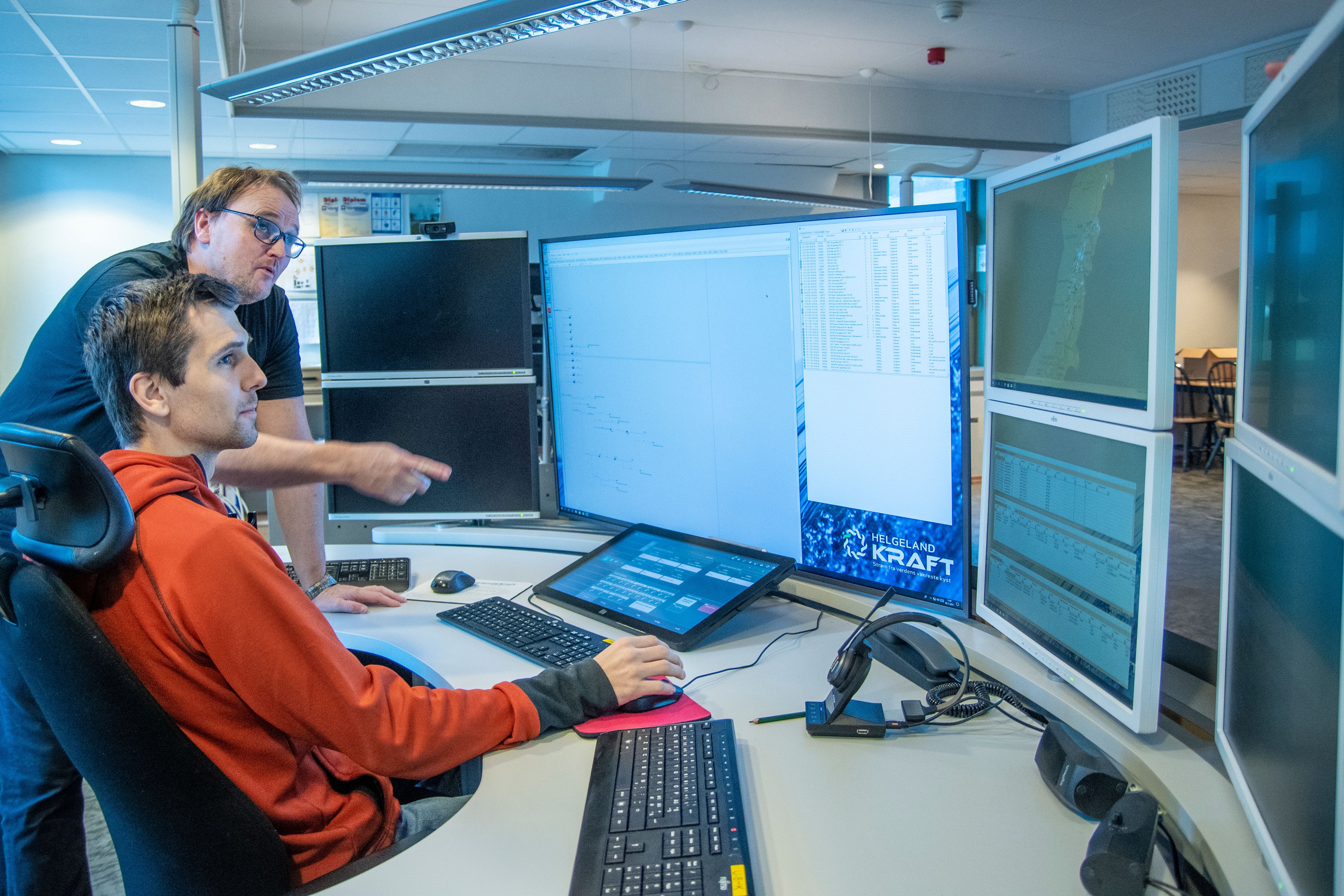 Driftssentralen til Linea med overvåkningsskjemer