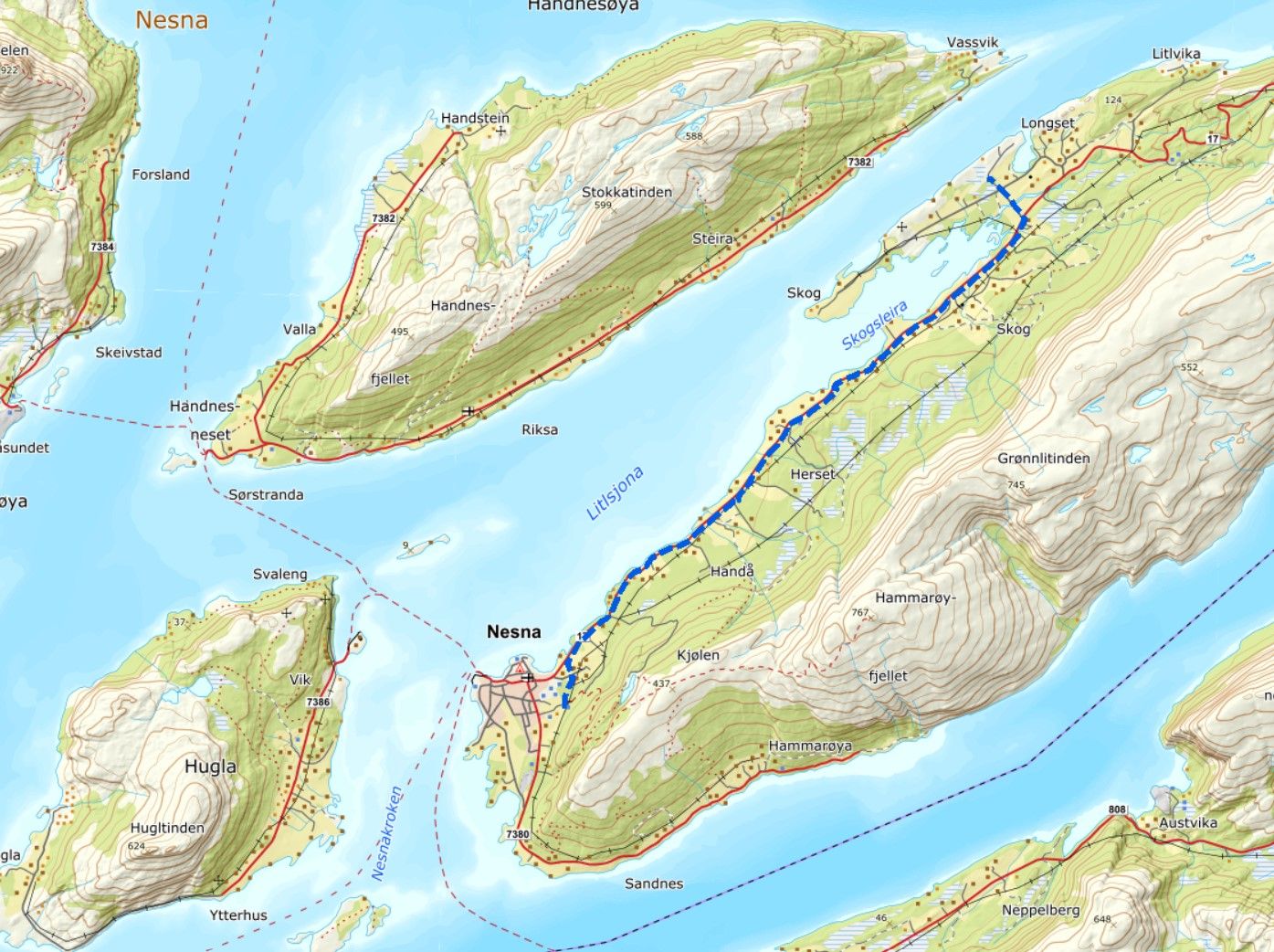Oversiktskart - ny 22 kV-forbindelse