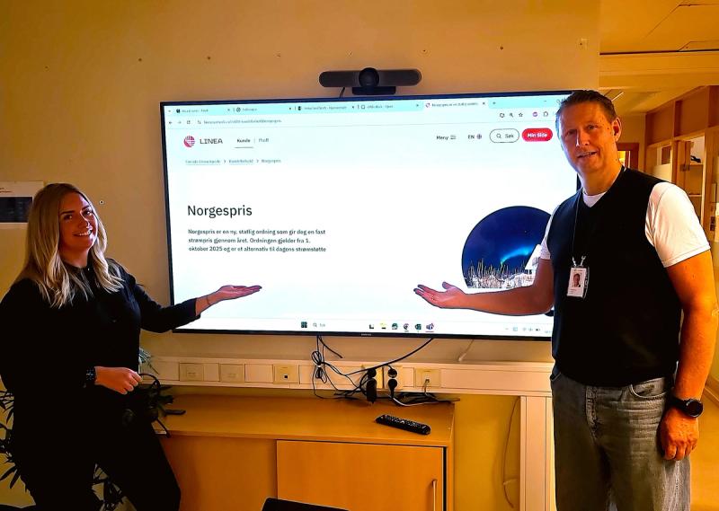 • Elin Slänsby og Frode Dorp anbefaler kundene å lese mer om Norgespris