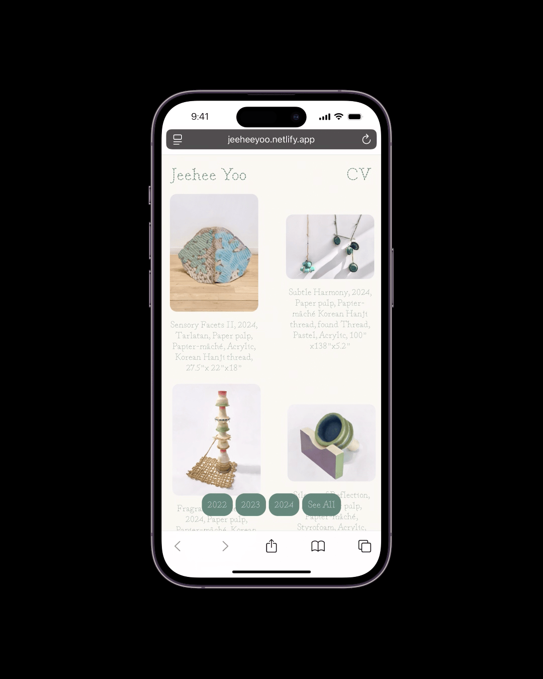 Website for Jeehee Yoo