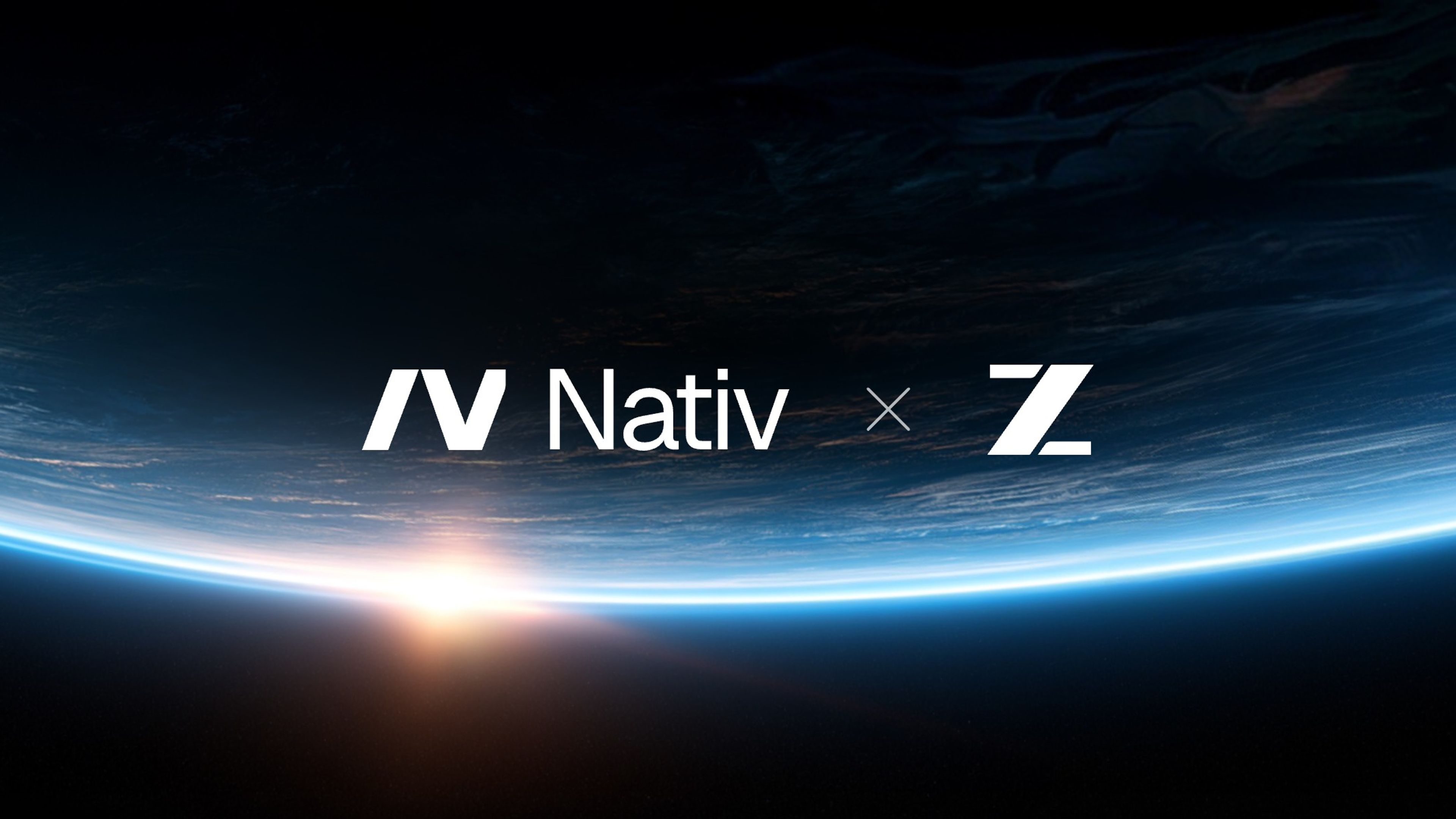 The Nativ and Z.ai logos in white above the blue limb of a planet at sunrise.
