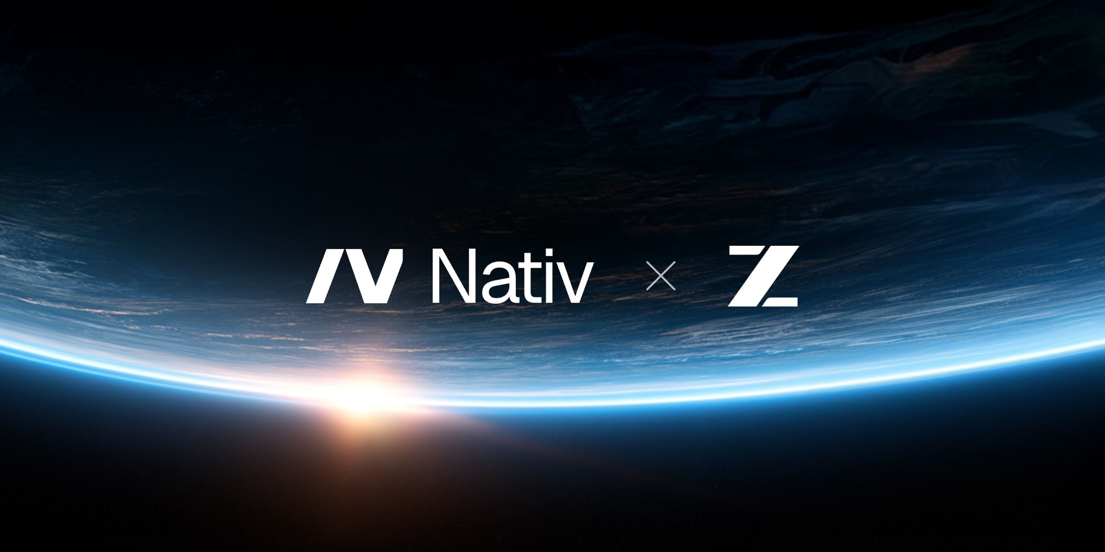 The Nativ and Z.ai logos in white above the blue limb of a planet at sunrise.
