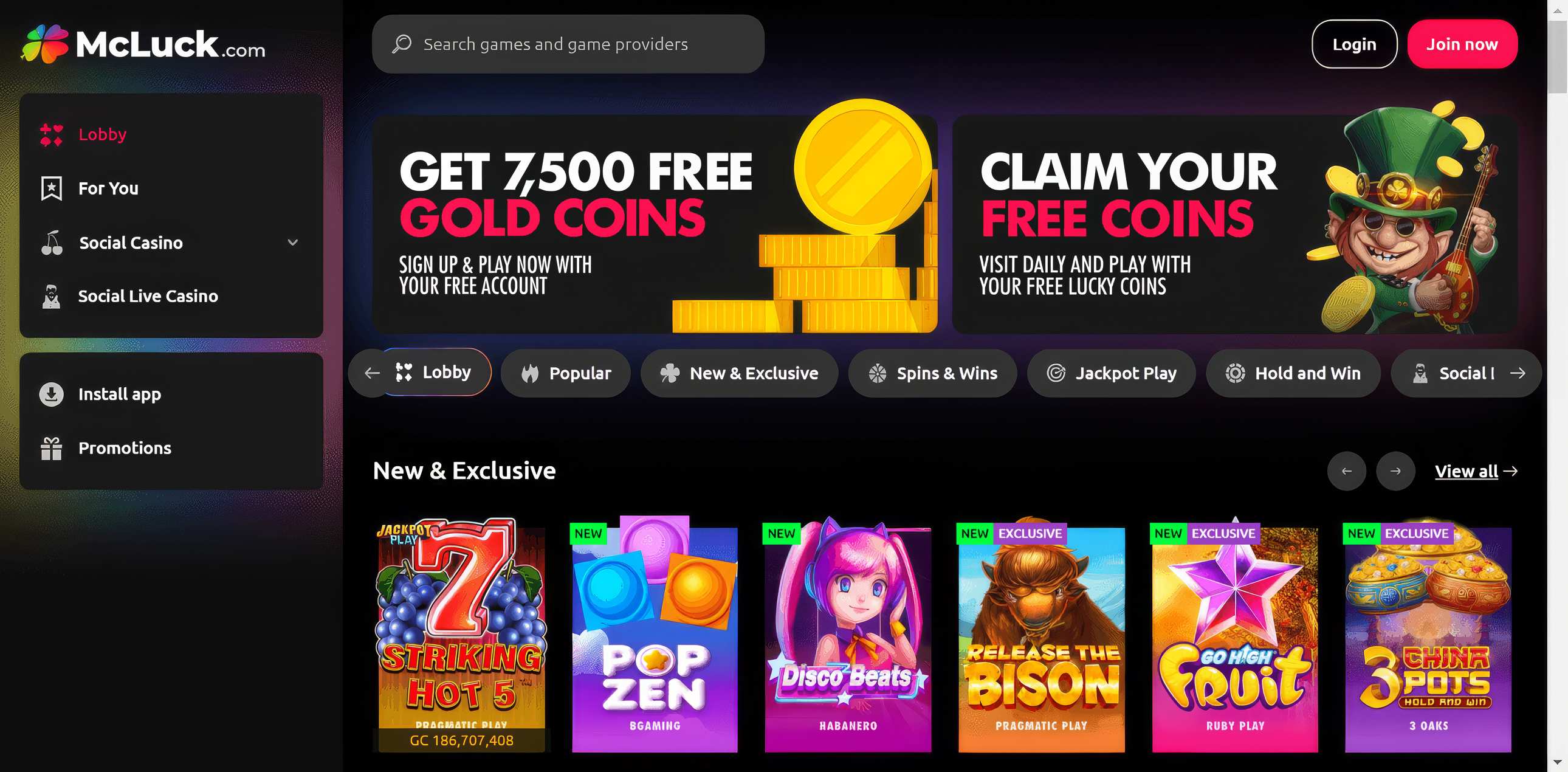 McLuck Sweepstakes Casino