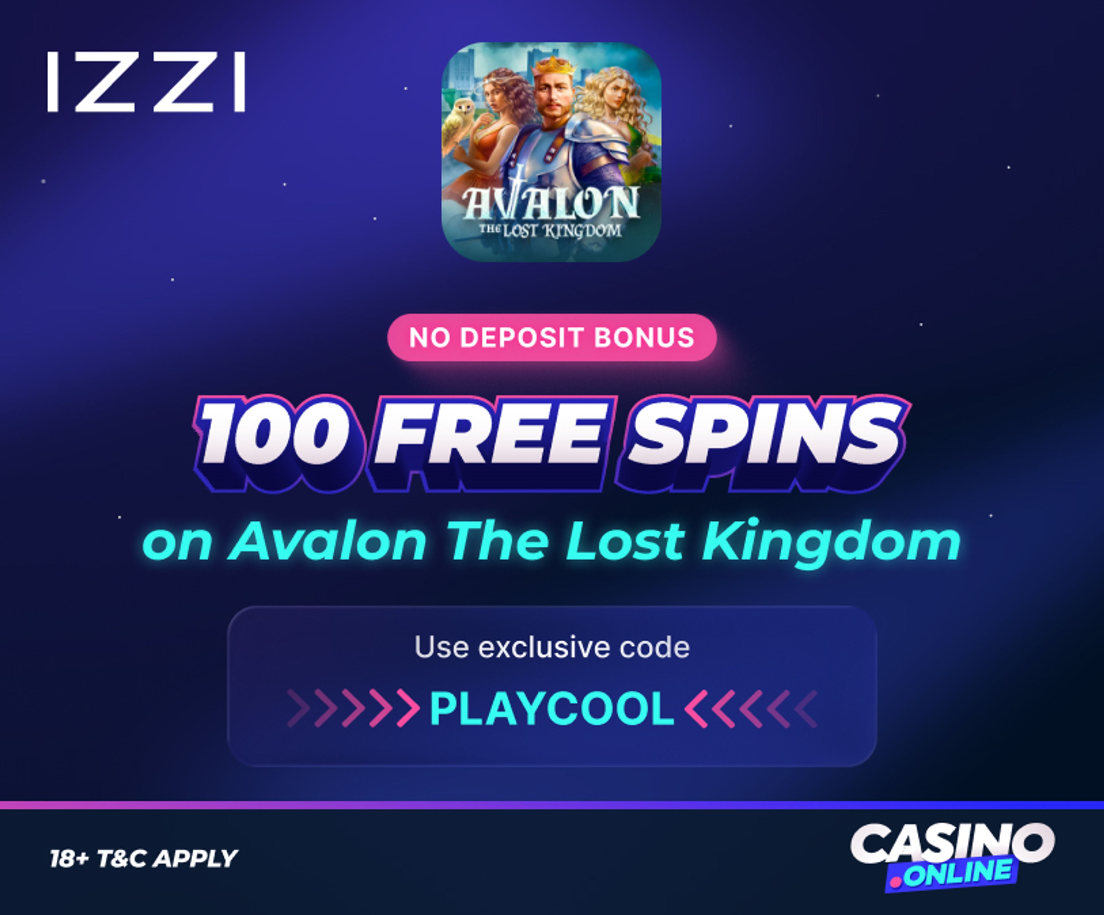 Izzi Casino no deposit bonus offer