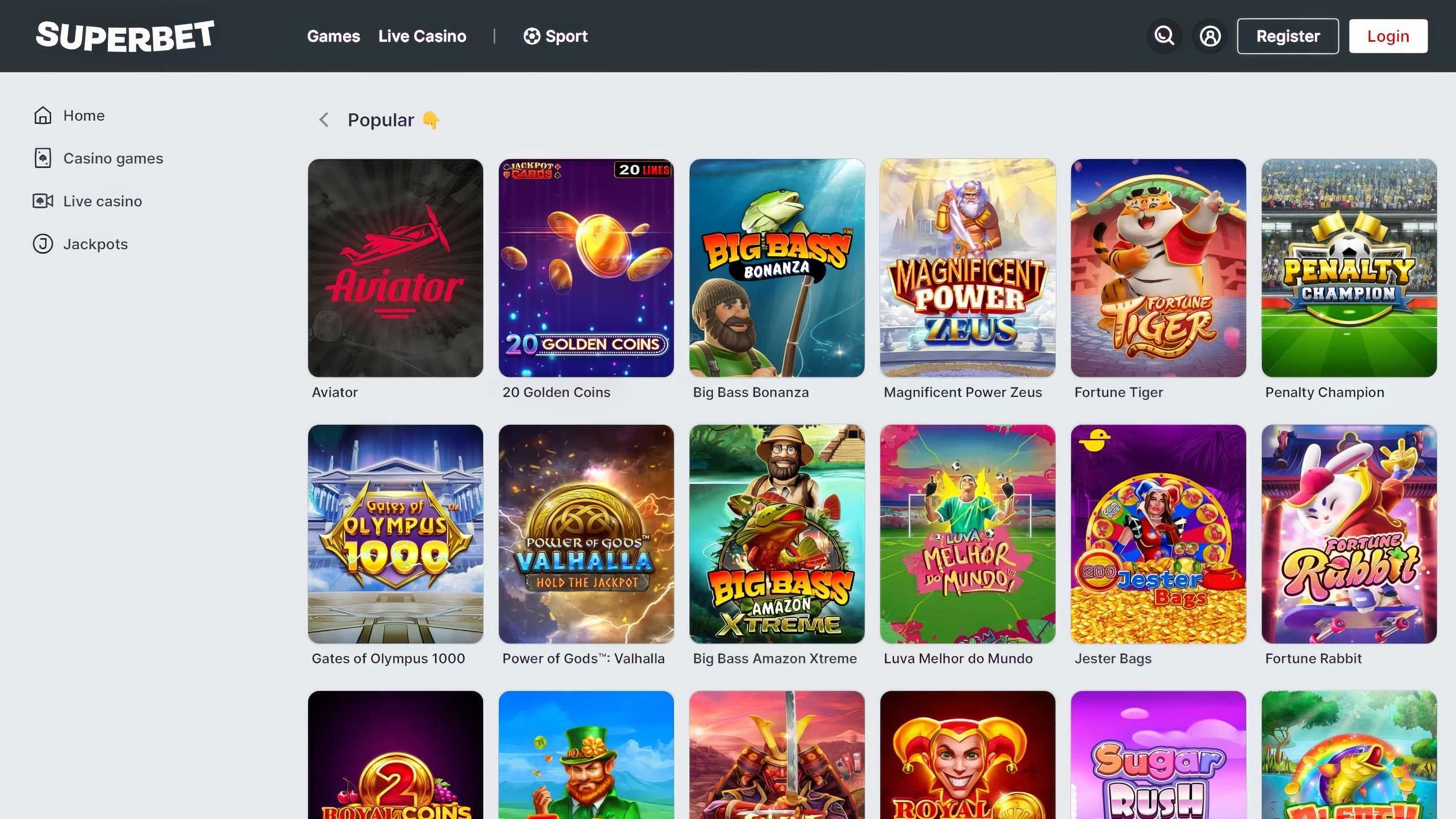 Superbet desktop screenshot 2