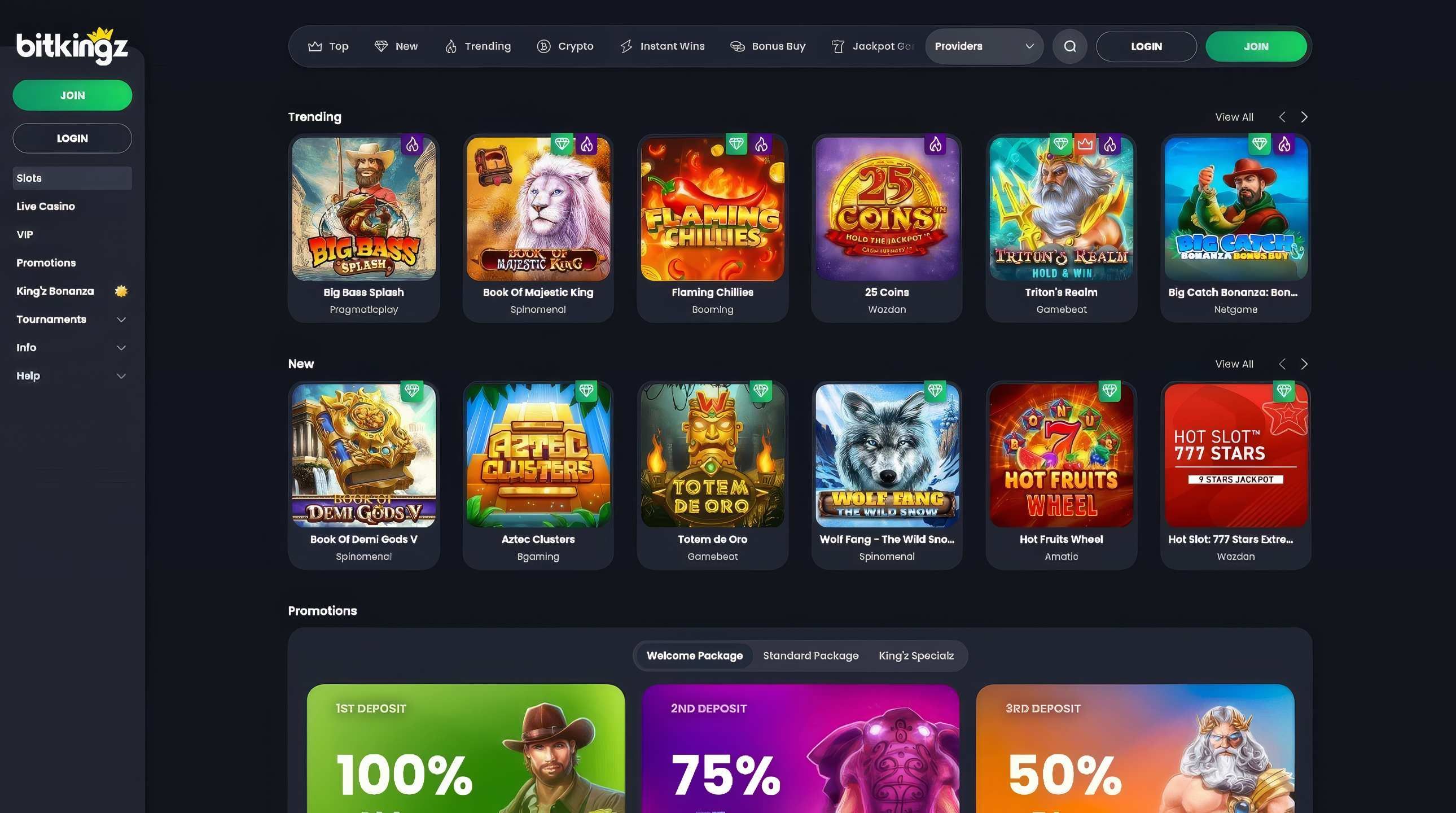 Bitkingz Casino desktop screenshot 2
