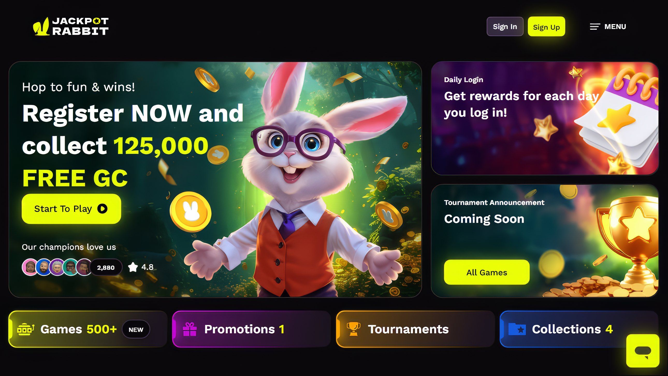 Jackpot Rabbit desktop screenshot 1