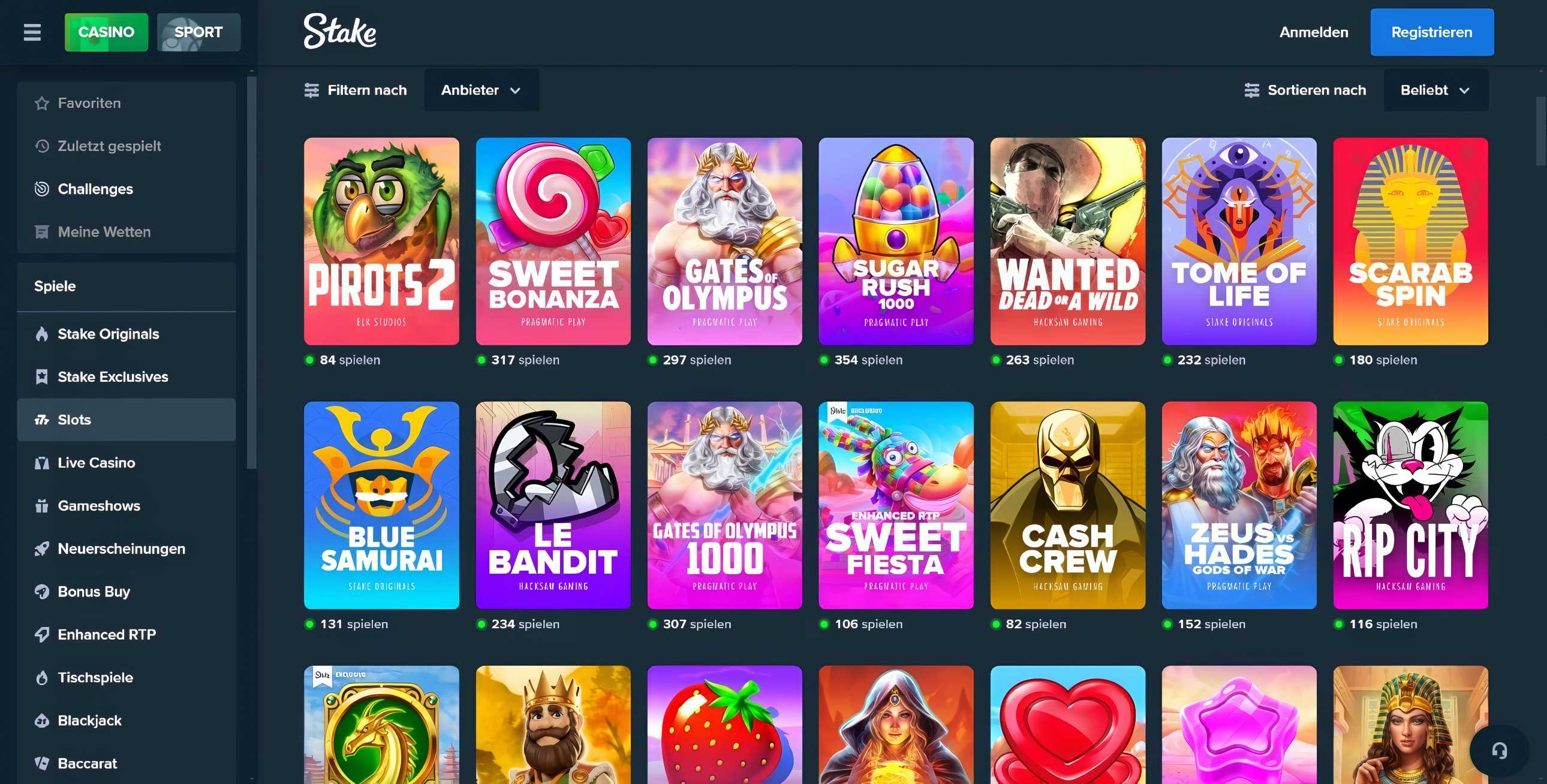 Stake.com desktop screenshot 2